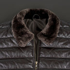 Lamb Skin Leather Puffer Jacket | Dark Brown Premium jacket