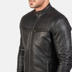 New Men Black Motorbike Racing Moto Leather Biker Jacket