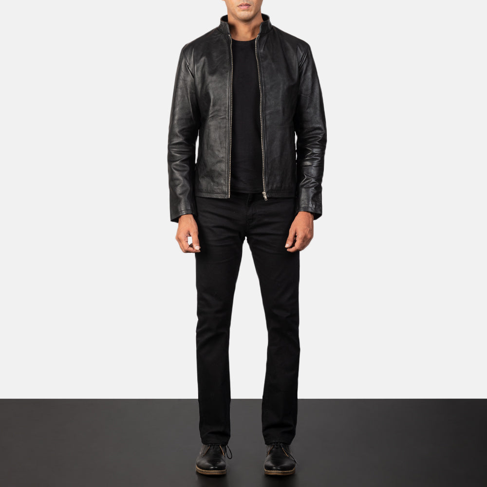 New Alex Black Motorbike Racing Moto Leather Biker Jacket For Men