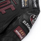 Black Full Patched Genuine Leather Racer Jacket