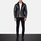 New Shearling Black Moto Racing Motorbike Leather Biker Jacket For Men