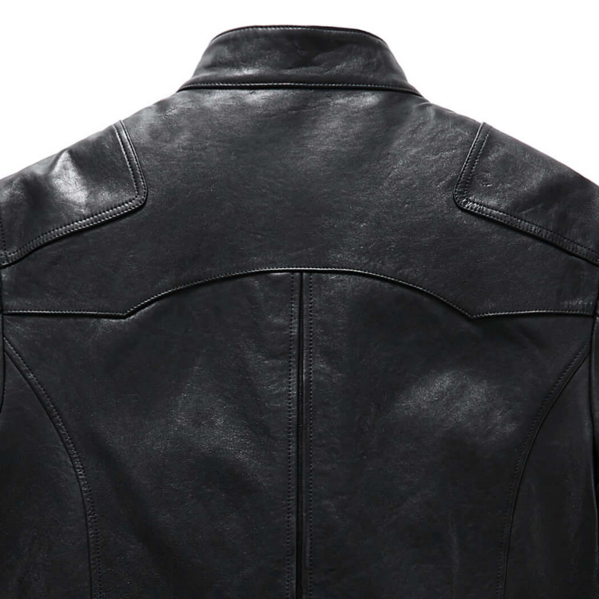 Men's Matte Black Goatskin Genuine Leather Bomber Jacket