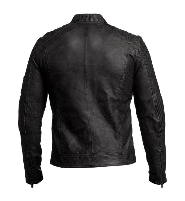 Black Cafe Racer Leather Jacket Unisex Fashion Jacket
