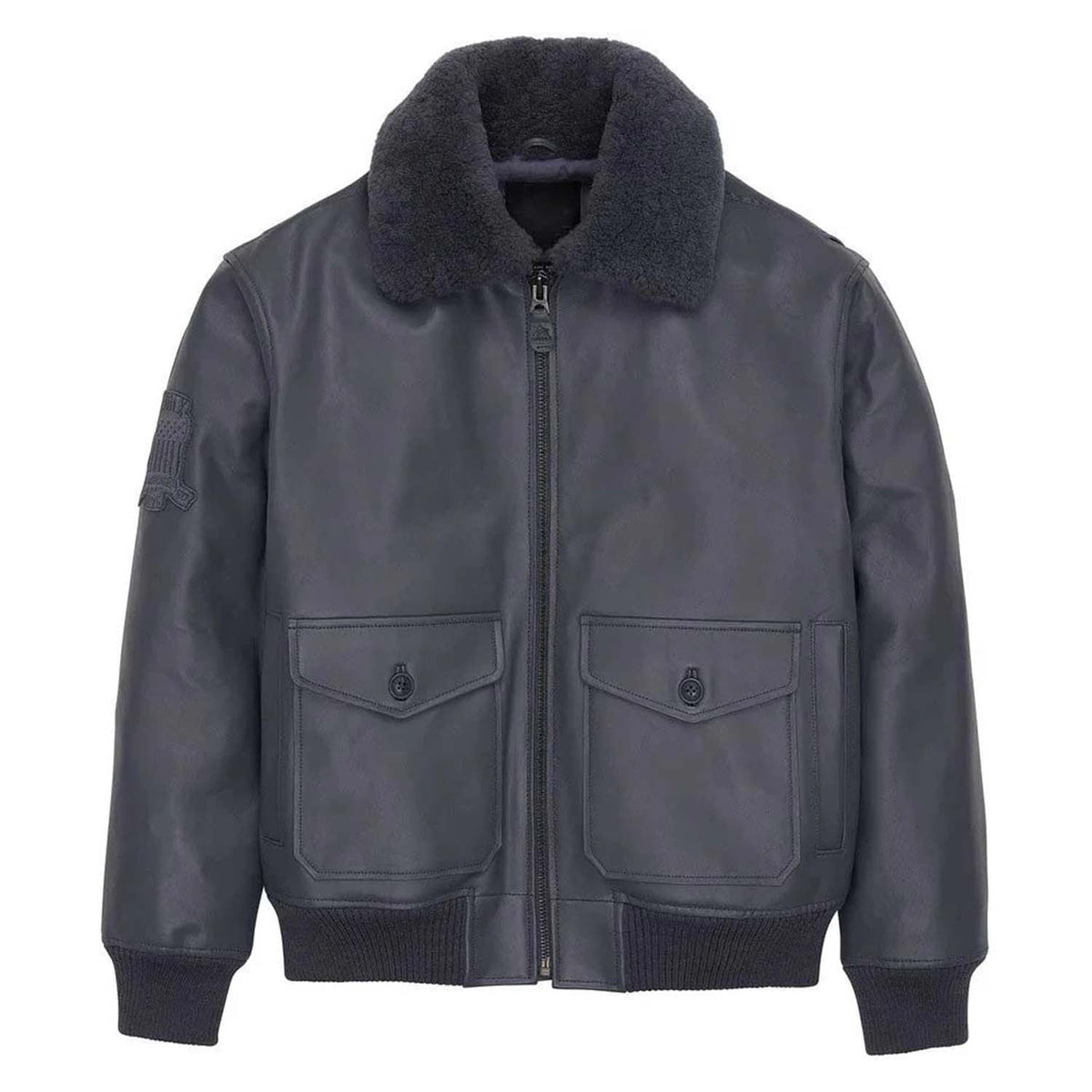 Avirex G-1 Dark Grey Leather Bomber Flight Jacket