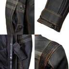 Milwaukee Leather Men's Matte Black 'Street' CE Armored Motorcycle Vented Jacket - Reflective - LKM17012