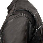 Milwaukee Leather USA MADE MLJKM5003 Men's Black Echo Premium Leather Motorcycle Jacket with Reflective Piping
