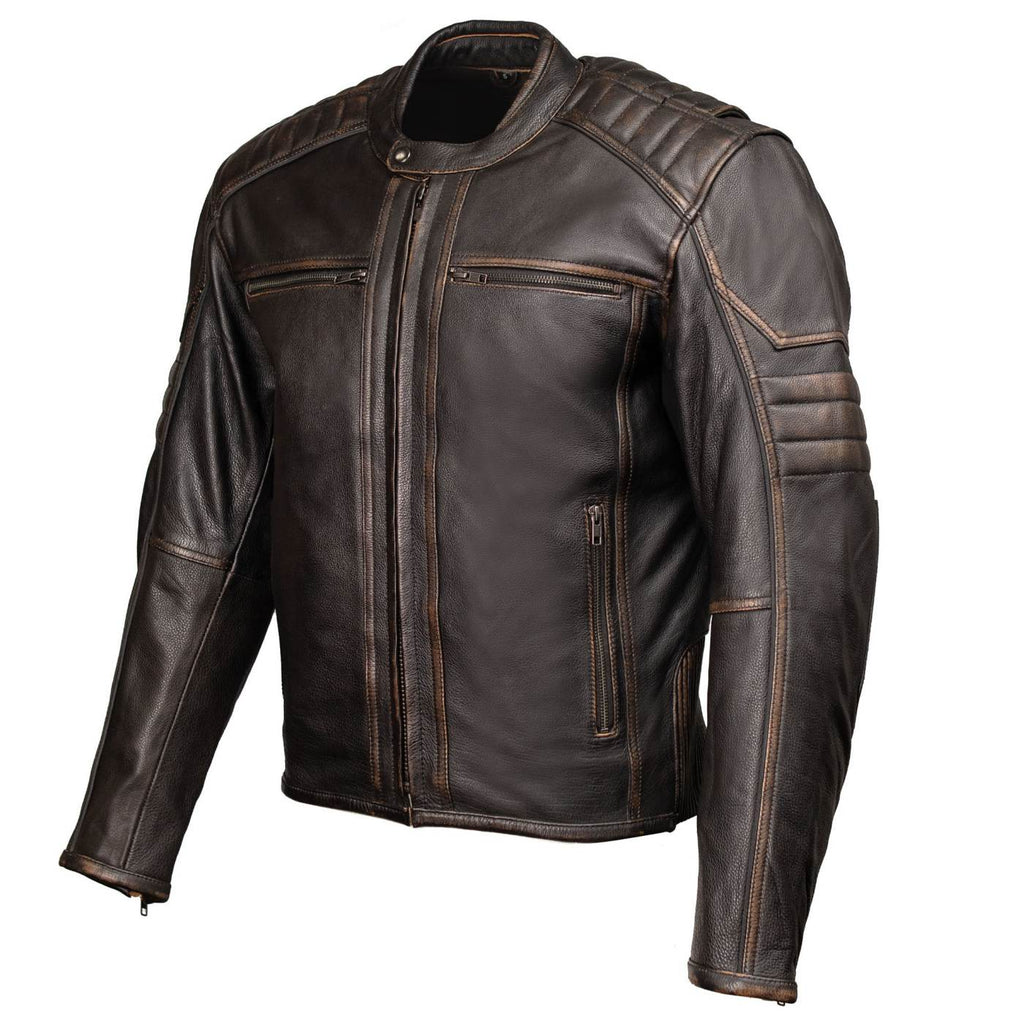 MMCC Men's Anarchy Brown Leather Motorcycle Jacket - MMC10004