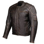 MMCC Men's Anarchy Brown Leather Motorcycle Jacket - MMC10004