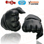 Milwaukee Leather SH870 Women's USA Deerskin Black Leather Gauntlet Winter Gloves w/ Gel Palm