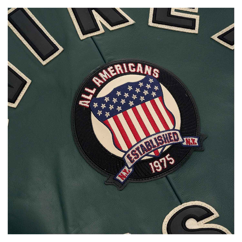 Avirex Iconic Dark Green Leather Bomber Jacket