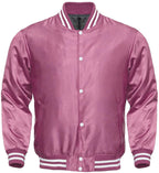 Varsity Letterman Baseball Bomber Vintage Retro All Poly Satin Jacket
