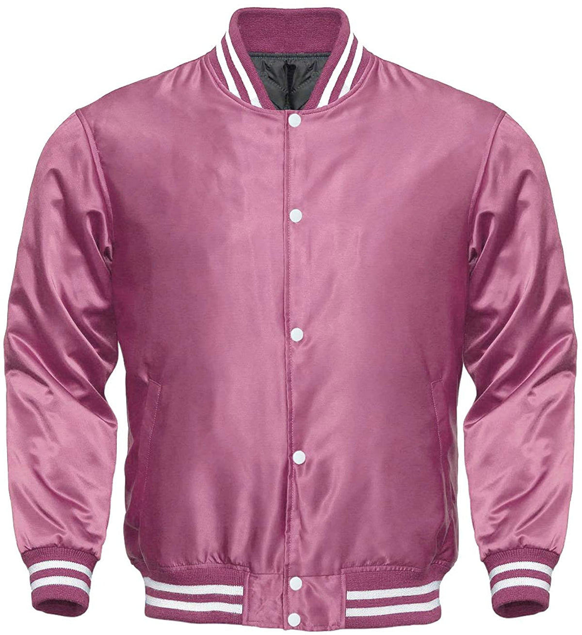 Varsity Letterman Baseball Bomber Vintage Retro All Poly Satin Jacket