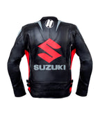 RED SUZUKI MOTUL MOTORCYCLE LEATHER RACING JACKET