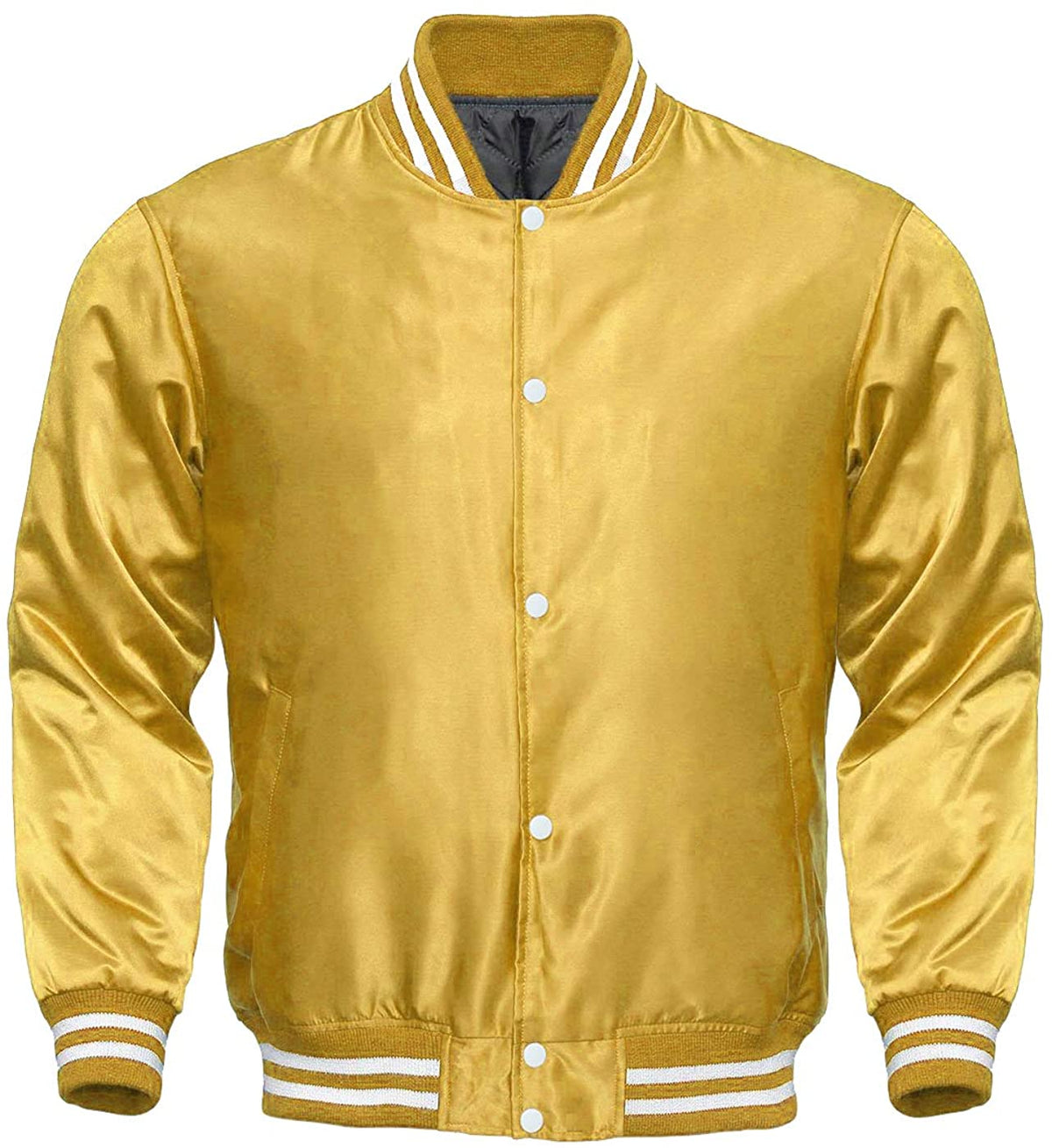 Varsity Letterman Baseball Bomber Vintage Retro All Poly Satin Jacket