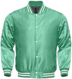 Varsity Letterman Baseball Bomber Vintage Retro All Poly Satin Jacket