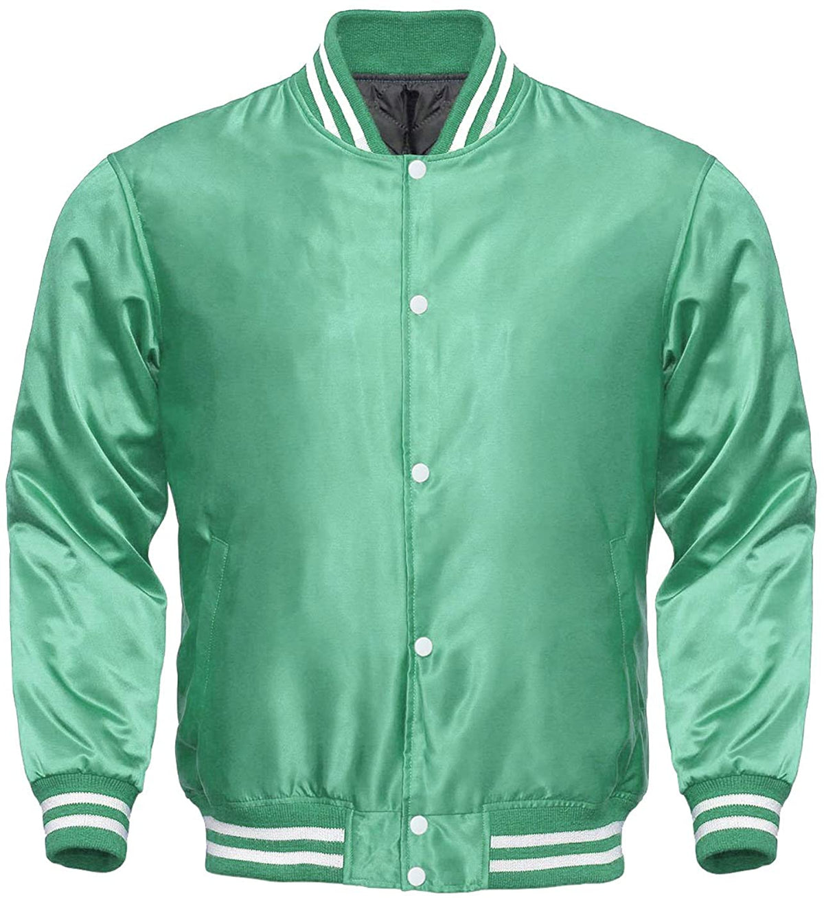 Varsity Letterman Baseball Bomber Vintage Retro All Poly Satin Jacket