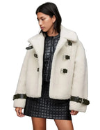 Classic Beige Womens Shearling Jacket