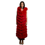 Full Length Fox Fur Chevron-Cut Vest
