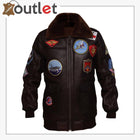 Men Dark Brown Top Gun Jacket