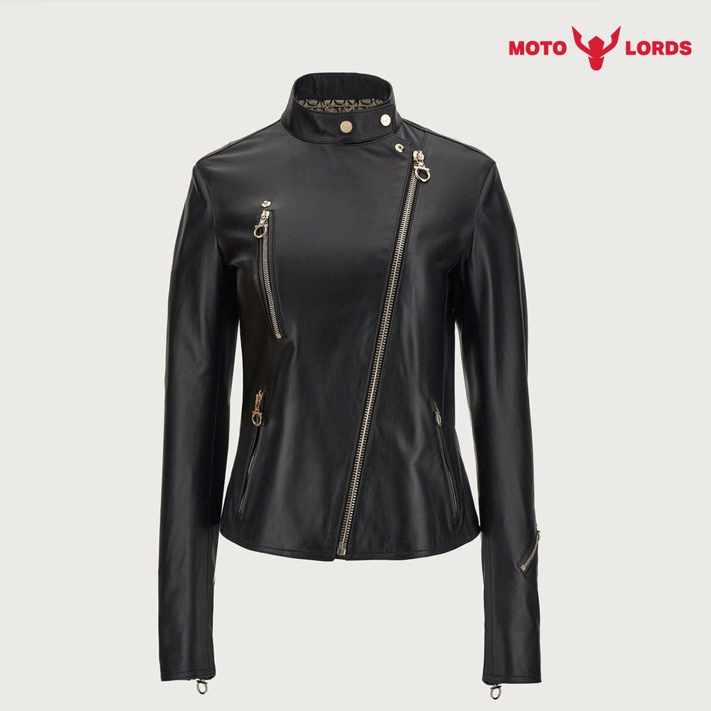 Plus Size Nappa Women Biker Jacket Premium