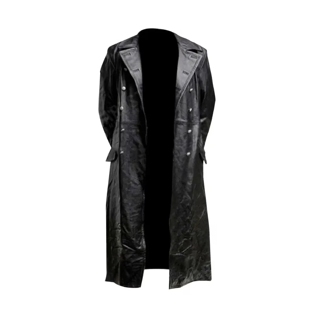 WW2 German Officer Leather Trench Coat