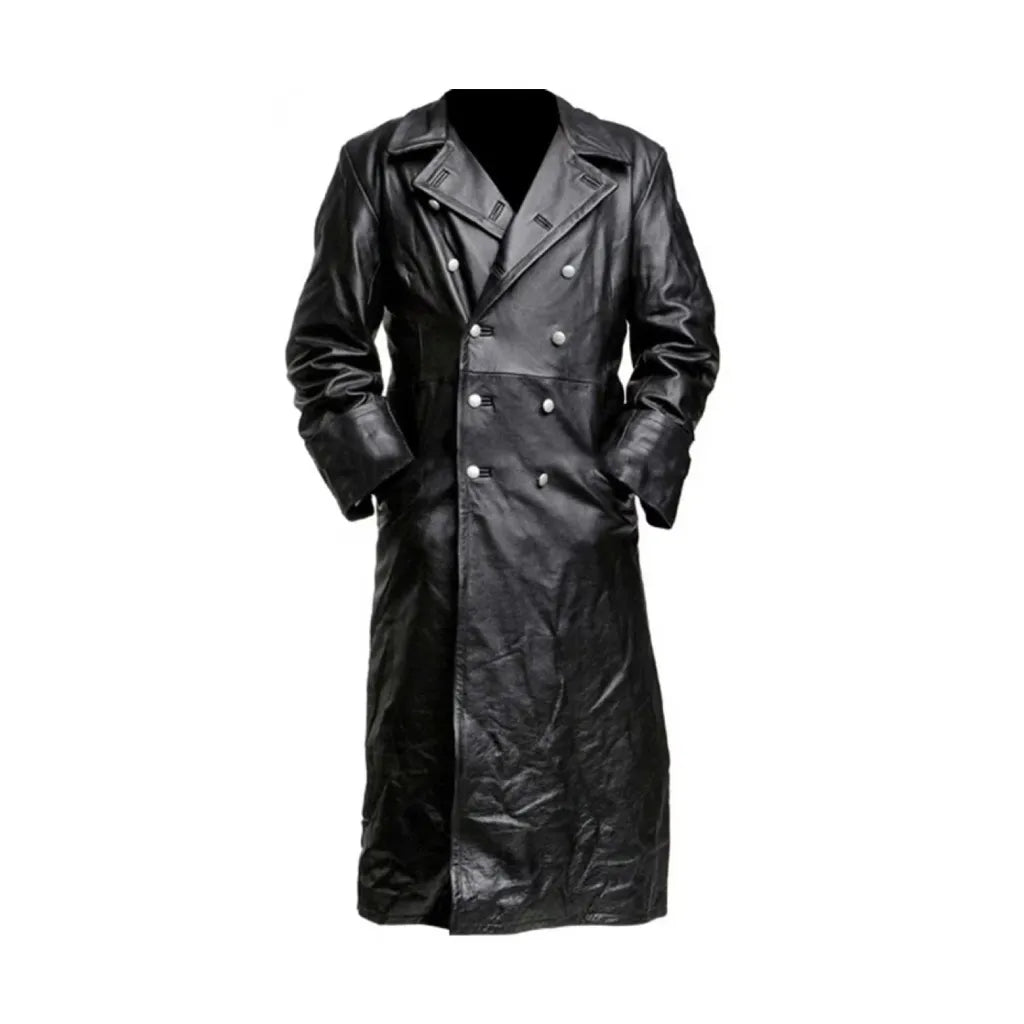 WW2 German Officer Leather Trench Coat