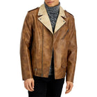 Mens Brown Asymmetric Jacket