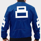 8 Ball Blue Leather Bomber Jacket for Men