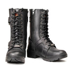 Milwaukee Leather Women's Premium Leather Motorcycle Riding Boots - Lace-To-Toe Harness - Zipper Closure - MBL9391