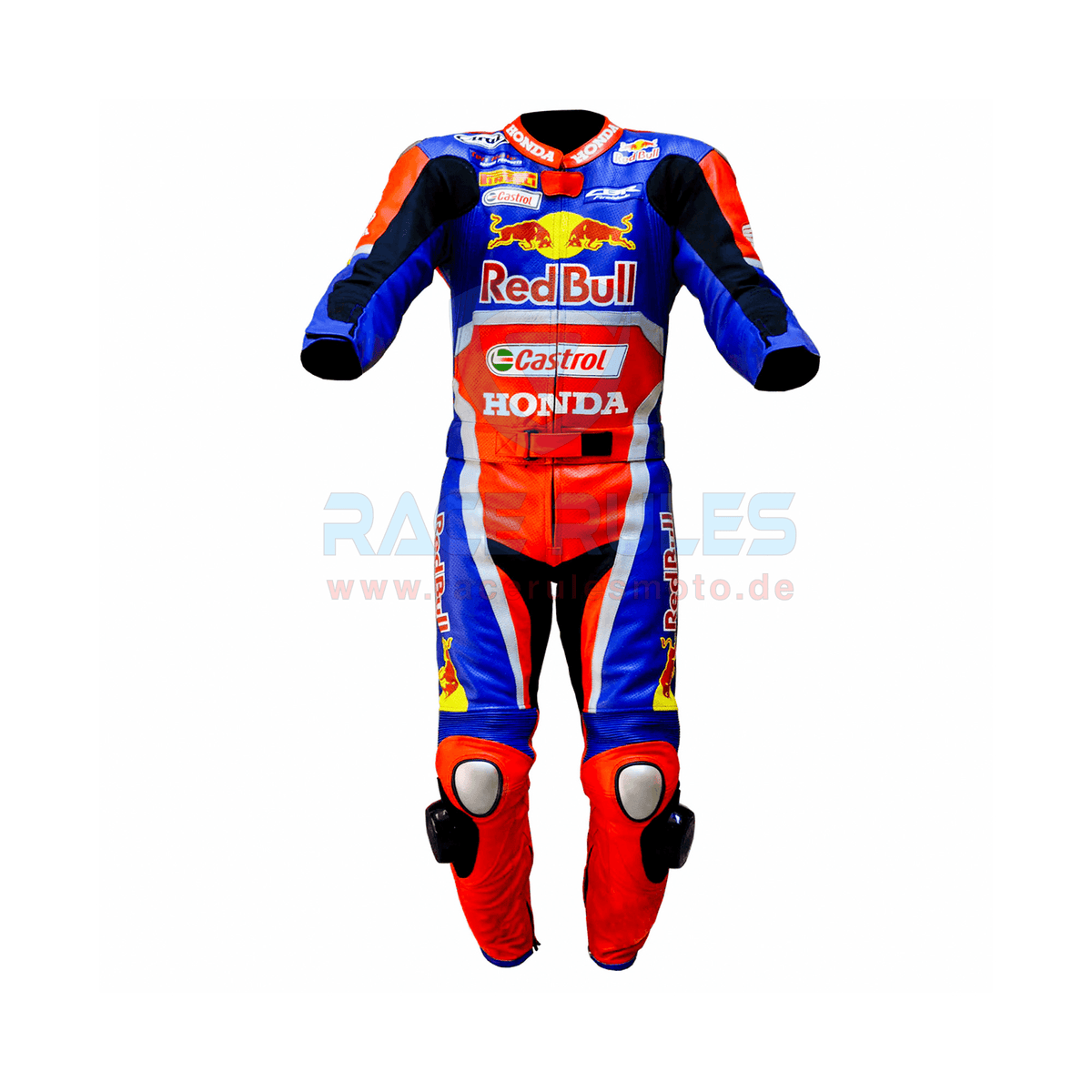 Honda Red Bull Castrol Leather Motorcycle Suit Racing