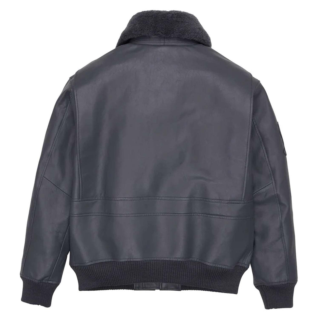 Avirex G-1 Dark Grey Leather Bomber Flight Jacket