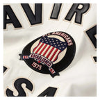Avirex Iconic White Leather Bomber Jacket