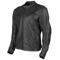 MENS DARK BLACK CRUISING MOTORCYCLE LEATHER RACING JACKET