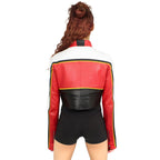 Cropped Leather Moto Jacket