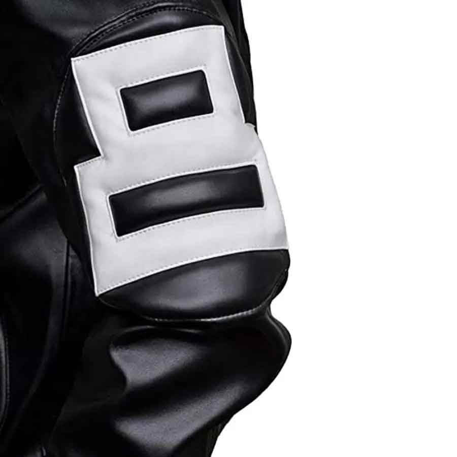 8 Ball Classic Black Leather Bomber Jacket