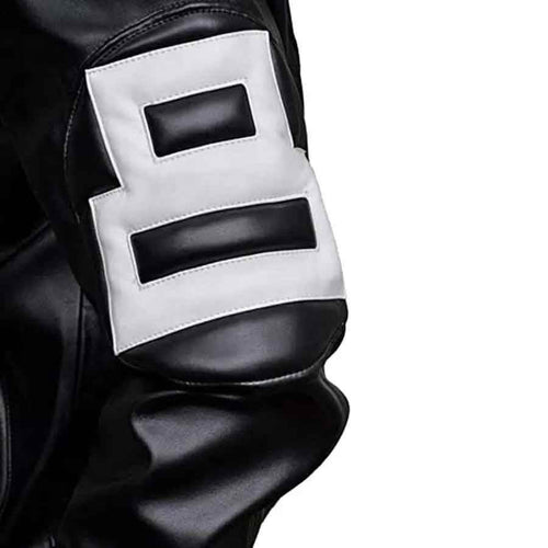 8 Ball Classic Black Leather Bomber Jacket