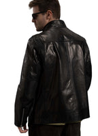 Men's 100% Goatskin Quilted Bomber Leather Motorcycle Jacket