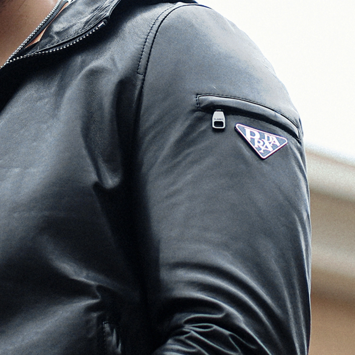 Black Hooded Genuine Leather Bomber Jacket