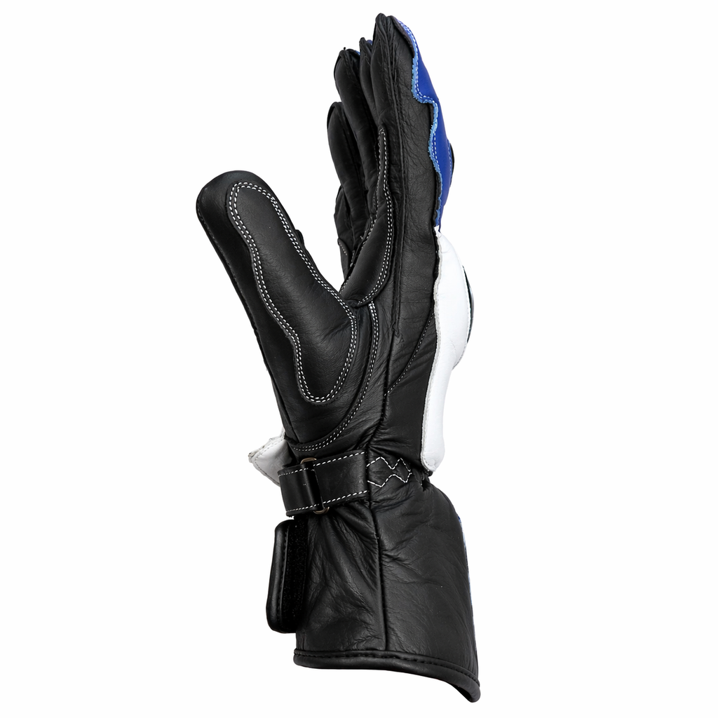 Yamaha Leather Motorcycle Racing Gloves | Blue