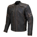 Milwaukee Leather Men's Matte Black 'Street' CE Armored Motorcycle Vented Jacket - Reflective - LKM17012
