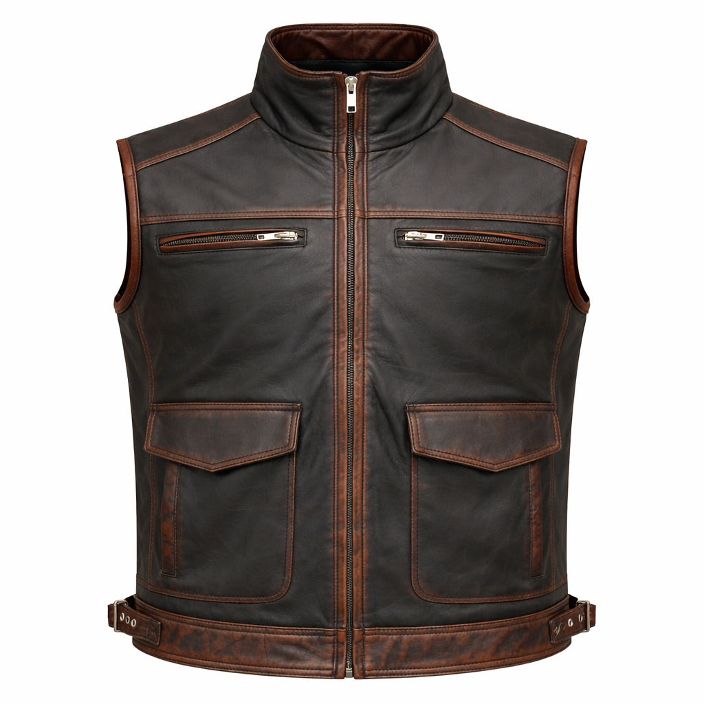 Biker Leather West for Men – Rugged & Rebellious Riding Vest