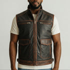 Biker Leather West for Men – Rugged & Rebellious Riding Vest