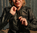 Women's Winged Bling Leather Riding Jacket
