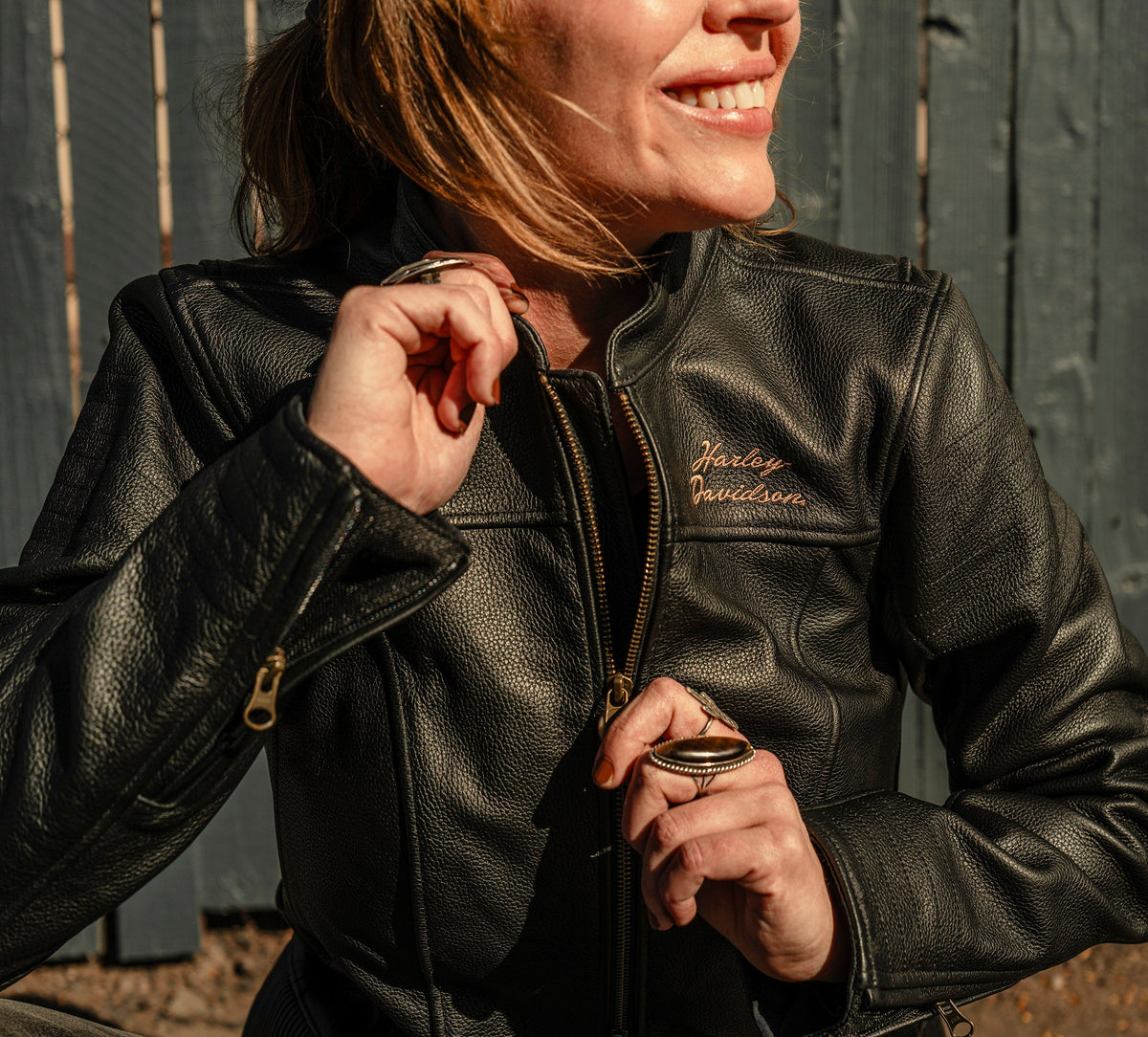 Women's Winged Bling Leather Riding Jacket