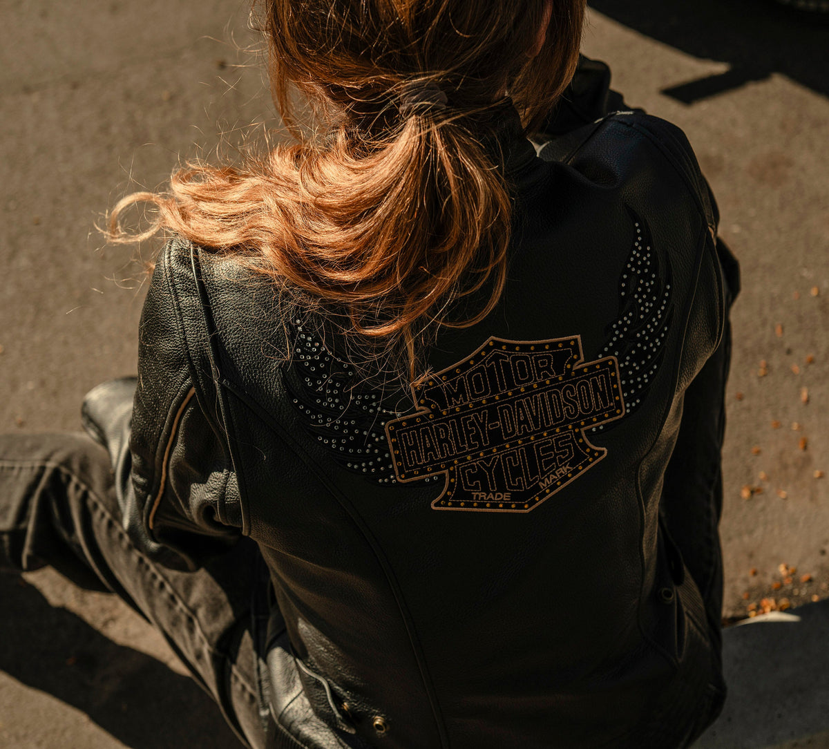 Women's Winged Bling Leather Riding Jacket