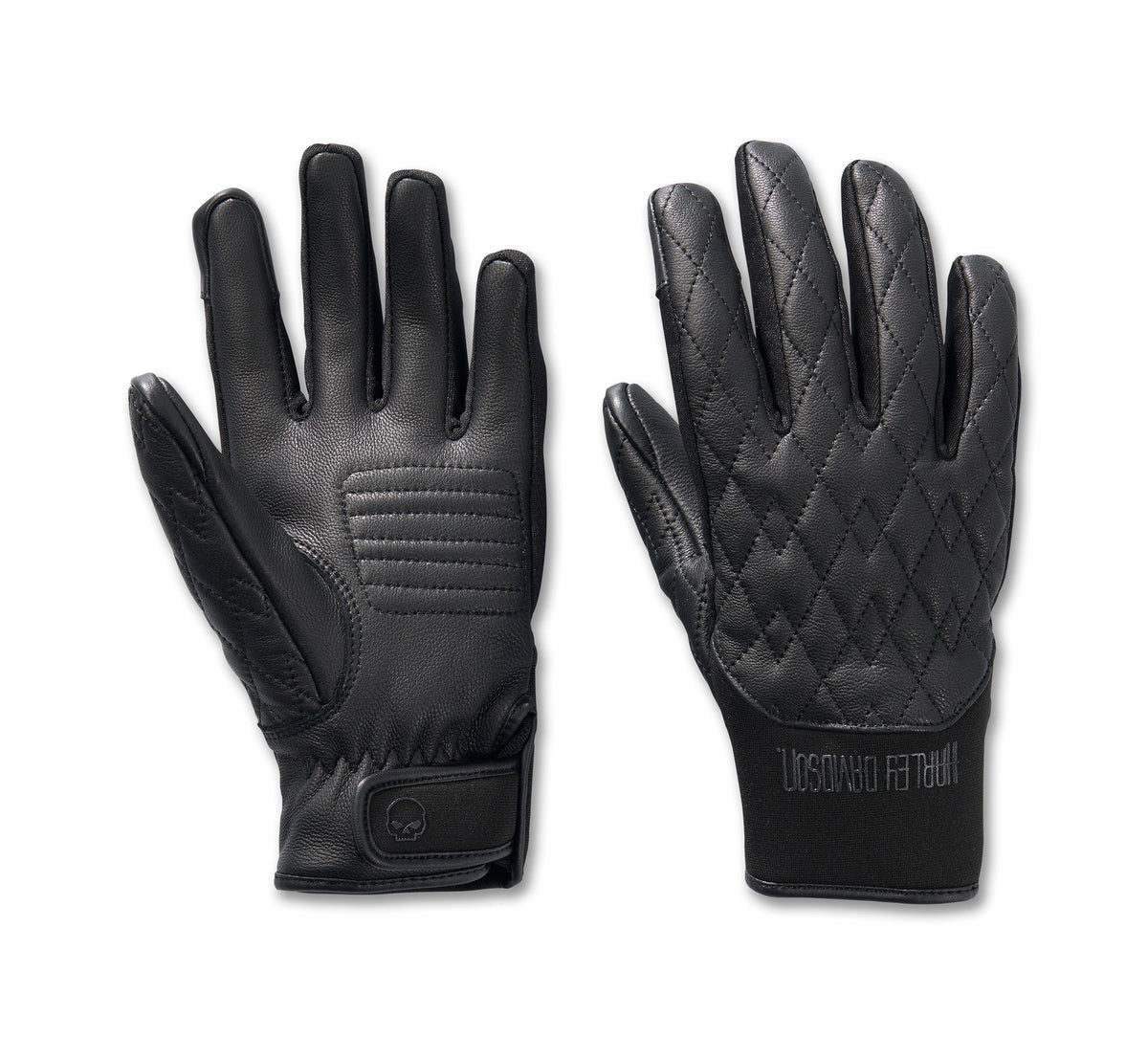 Women's Willie G Skull Graphic Leather Riding Gloves