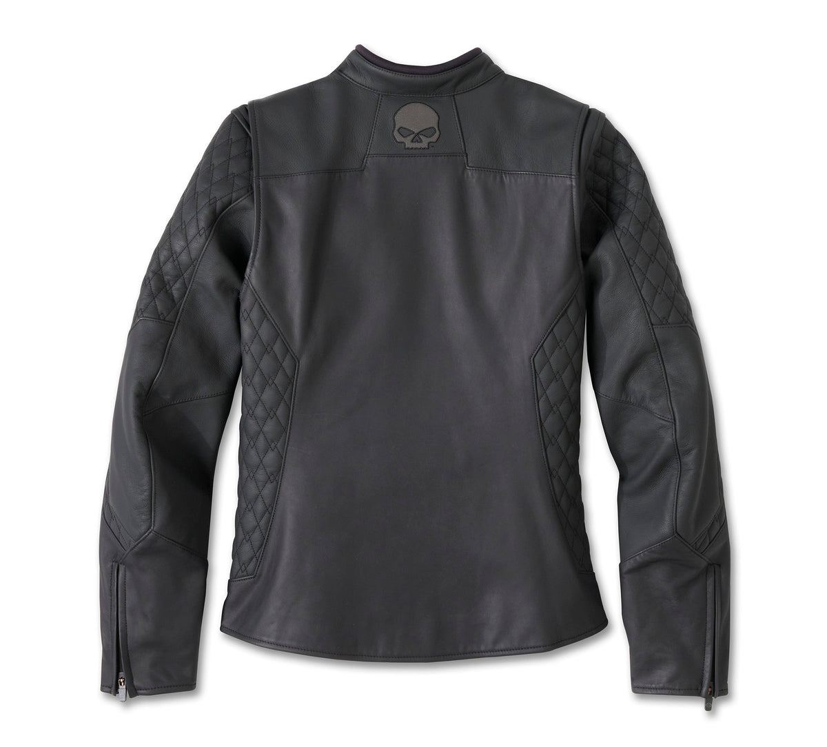 Women's Willie G Skull Graphic Leather Riding Jacket