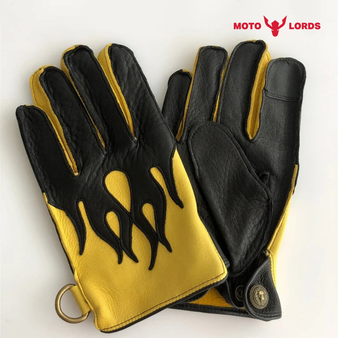 Vintage Flame Gloves – Black