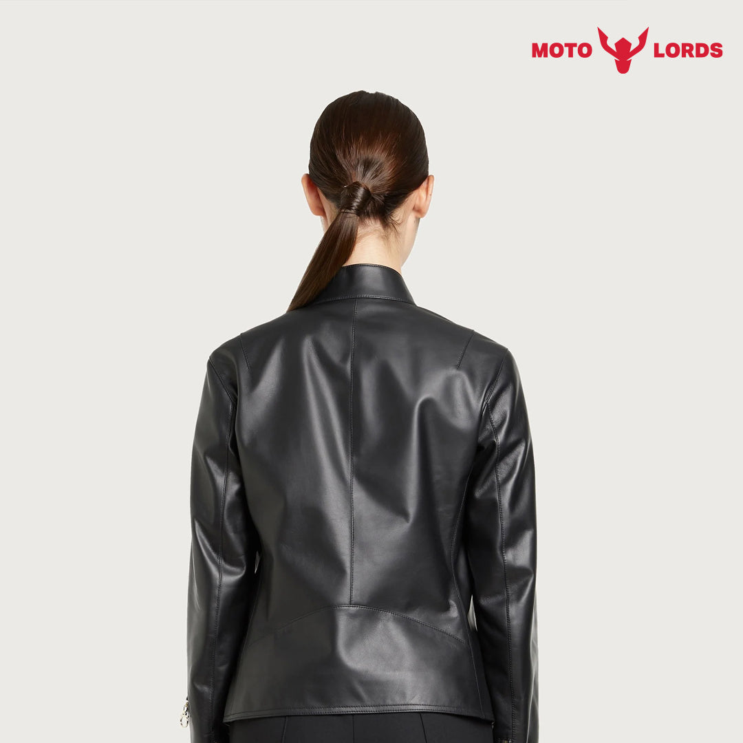 Plus Size Nappa Women Biker Jacket Premium