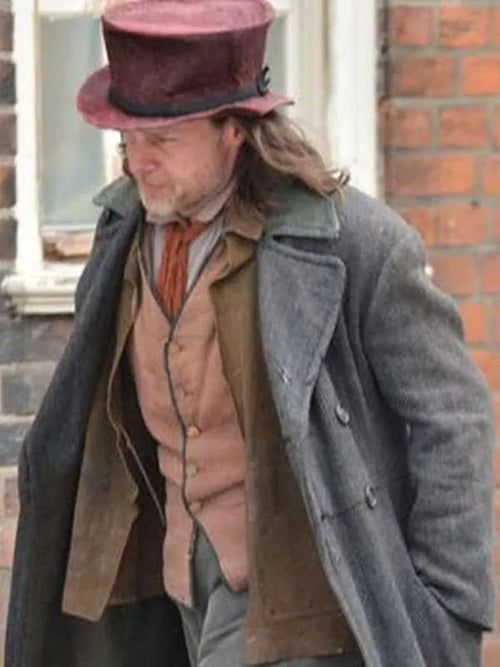 A Christmas Carol Guy Pearce Grey Wool Trench Coat